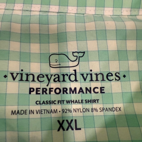 Vineyard Vines Performance Men’s Green Check XXL Long Sleeve Button Up - Picture 5 of 13